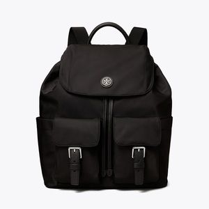 Tory Burch Nylon Flap Backpack